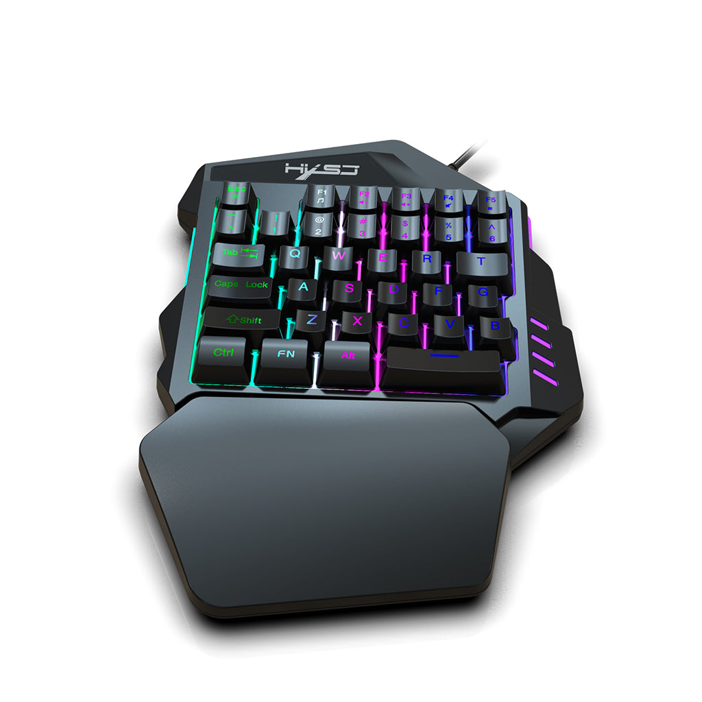 One Handed Gaming Keyboard 35 Keys Wired Backlit Mini Keypad