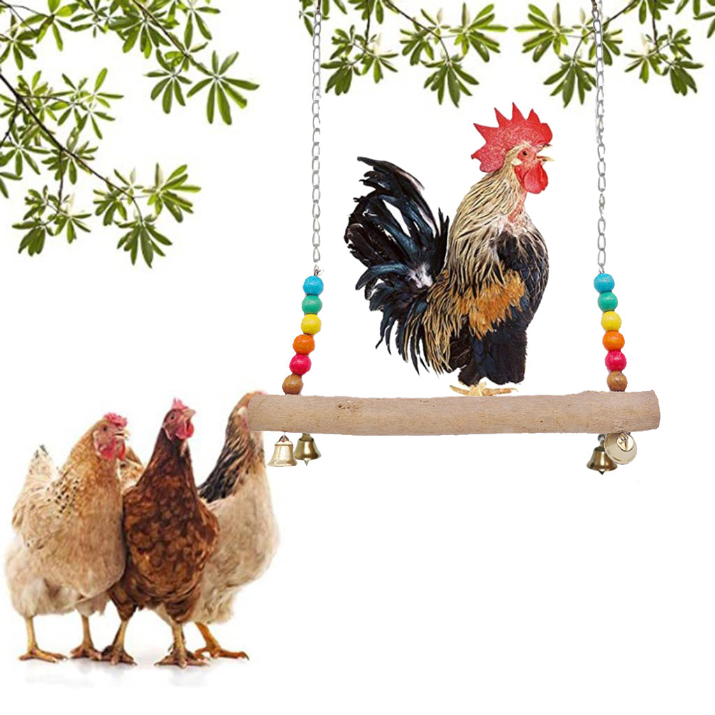 Large Birds Wooden Stand Perch Chicken Swing for Small Medium Large Birds A