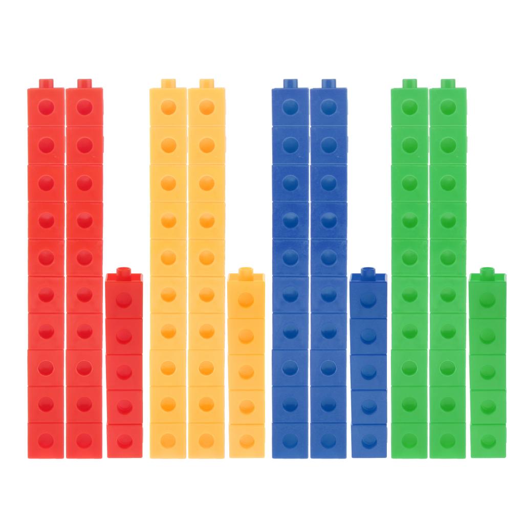 Children's Centimeter Cubes Math Linking Toys Teaching Aids PP 4 colors