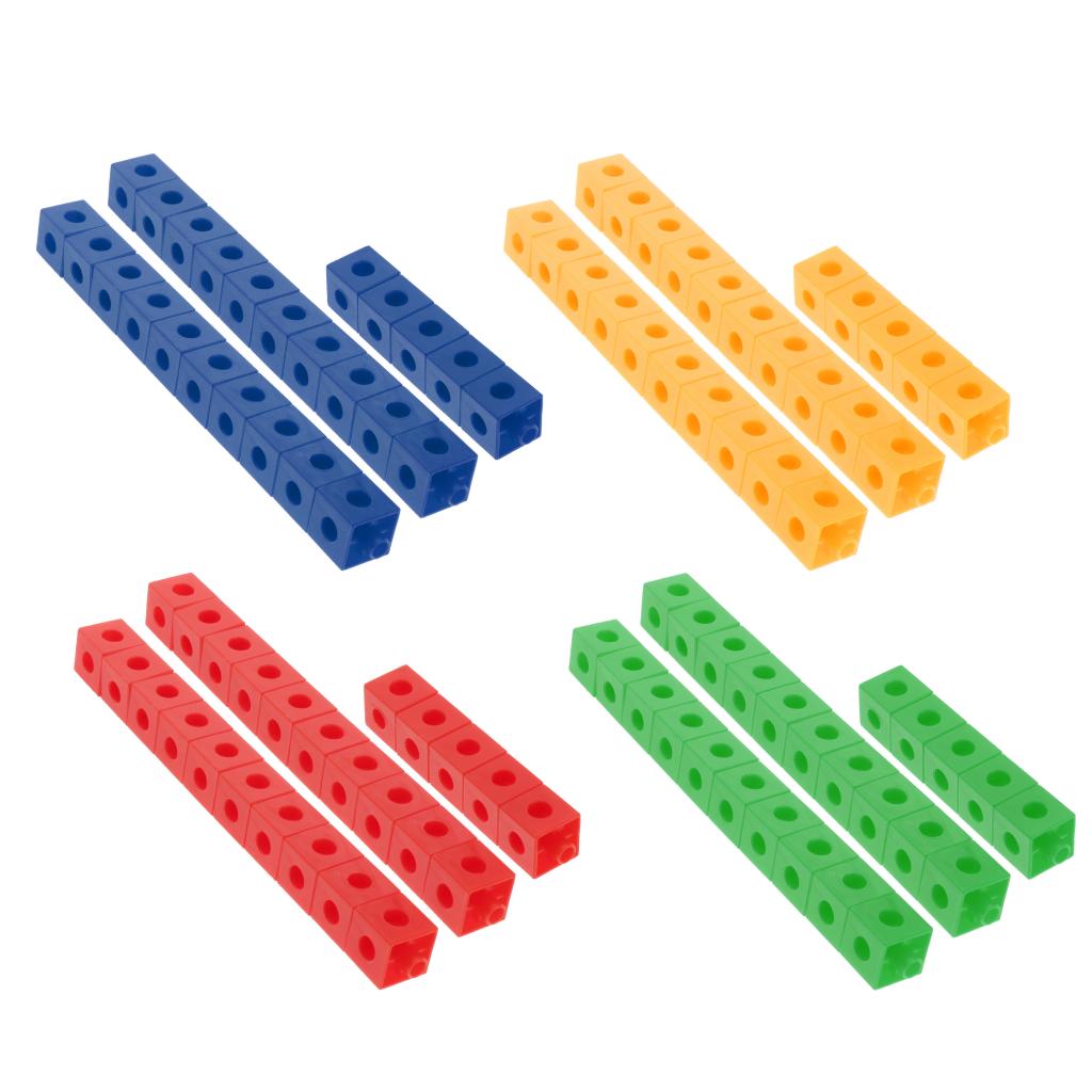 Children's Centimeter Cubes Math Linking Toys Teaching Aids PP 4 colors