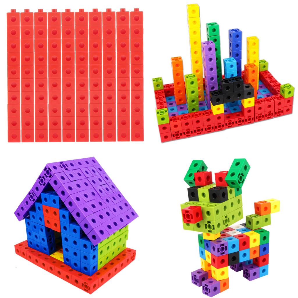 Children's Centimeter Cubes Math Linking Toys Teaching Aids PP red