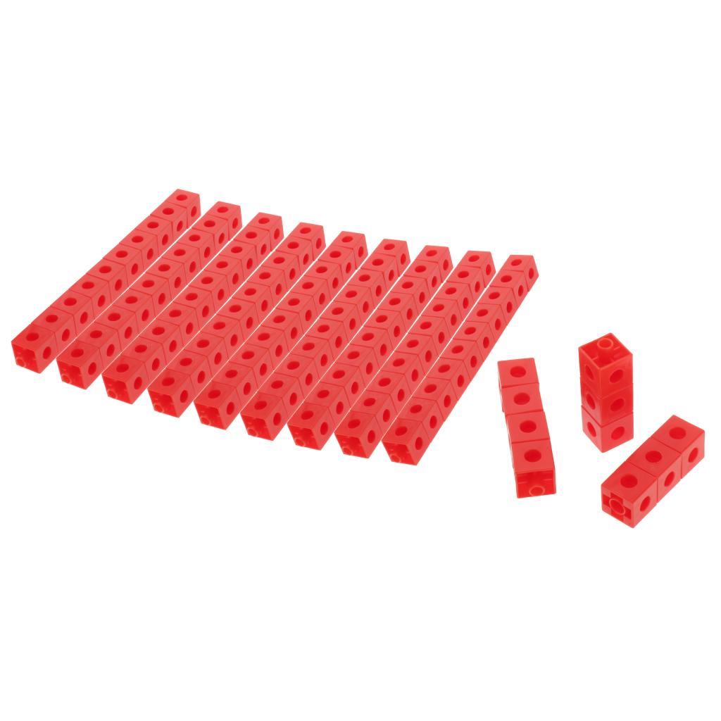Children's Centimeter Cubes Math Linking Toys Teaching Aids PP red