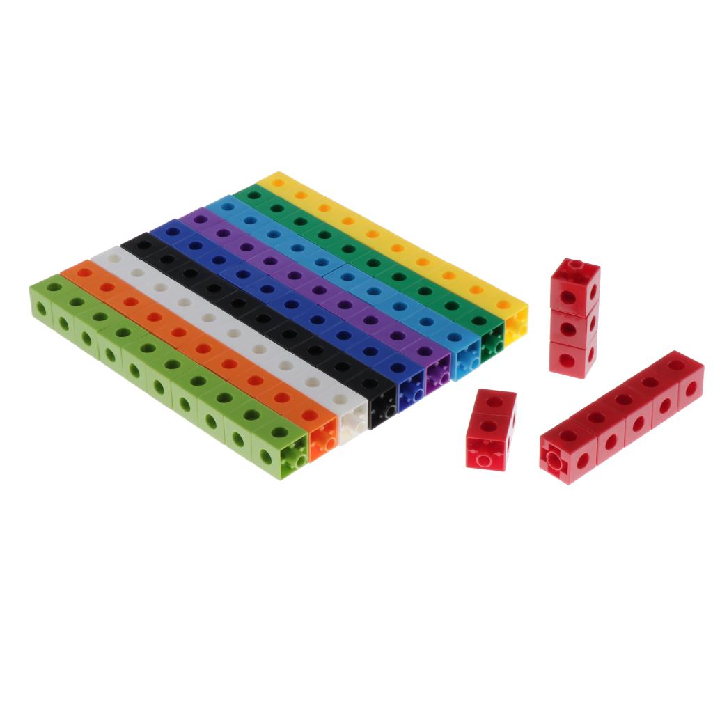 Children's Centimeter Cubes Math Linking Toys Teaching Aids PP red