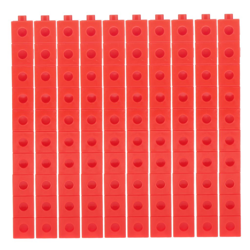 Children's Centimeter Cubes Math Linking Toys Teaching Aids PP red