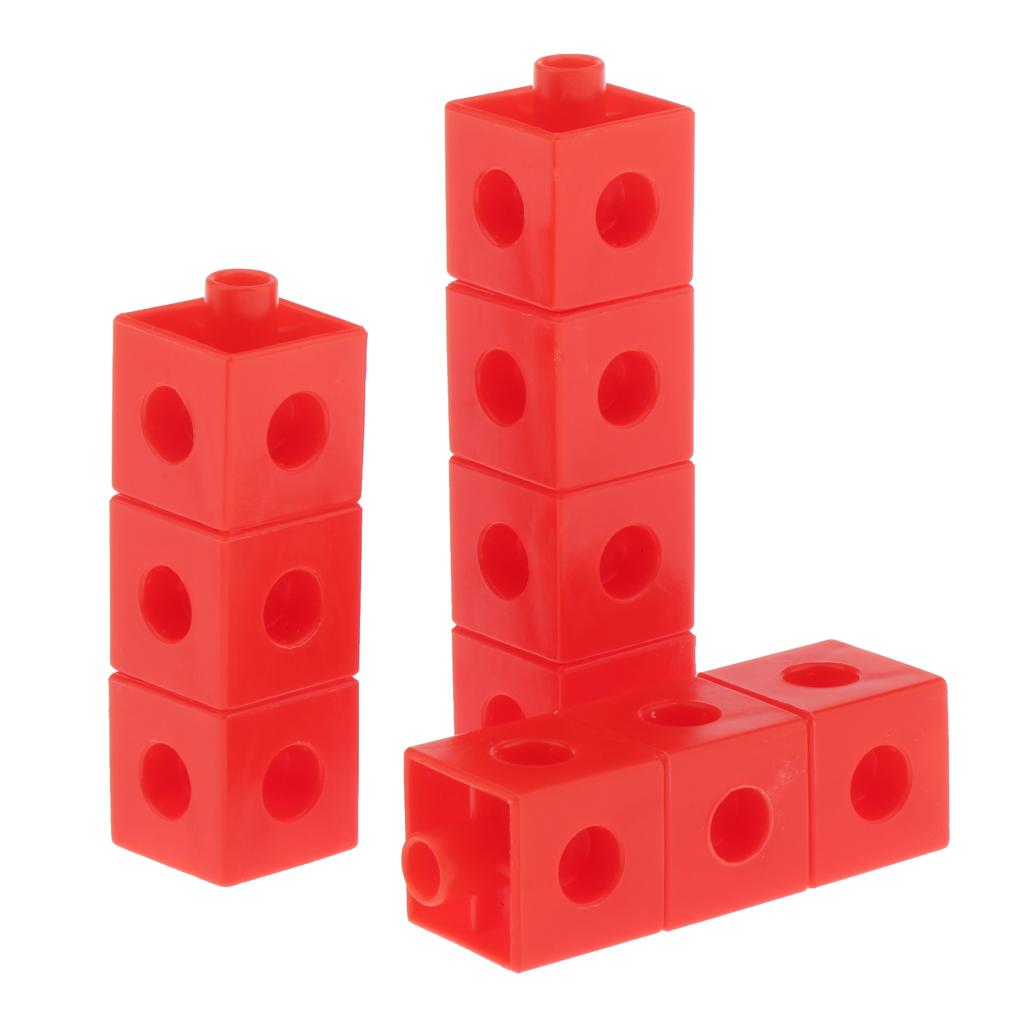 Children's Centimeter Cubes Math Linking Toys Teaching Aids PP red