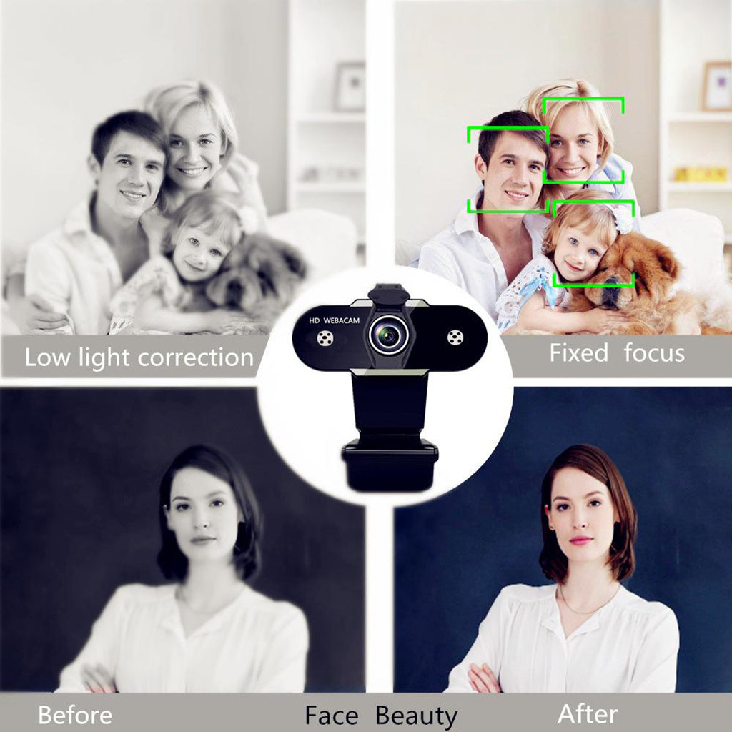 USB HD Webcam Web Cam Camera for PC Laptop Desktop Computer 2K No Cover