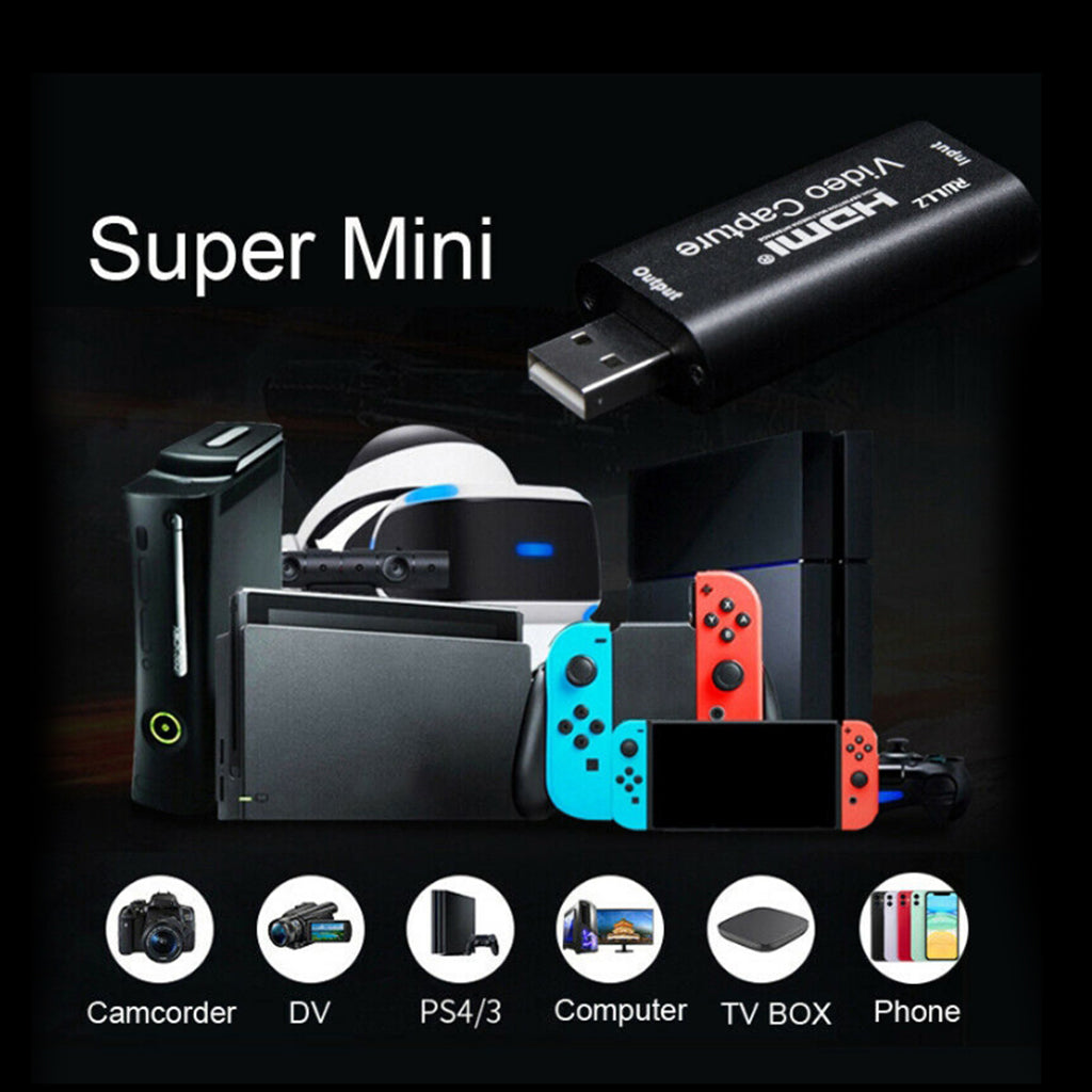 HDMI to USB Video Capture Card Adapter Game / Video Live Streaming New