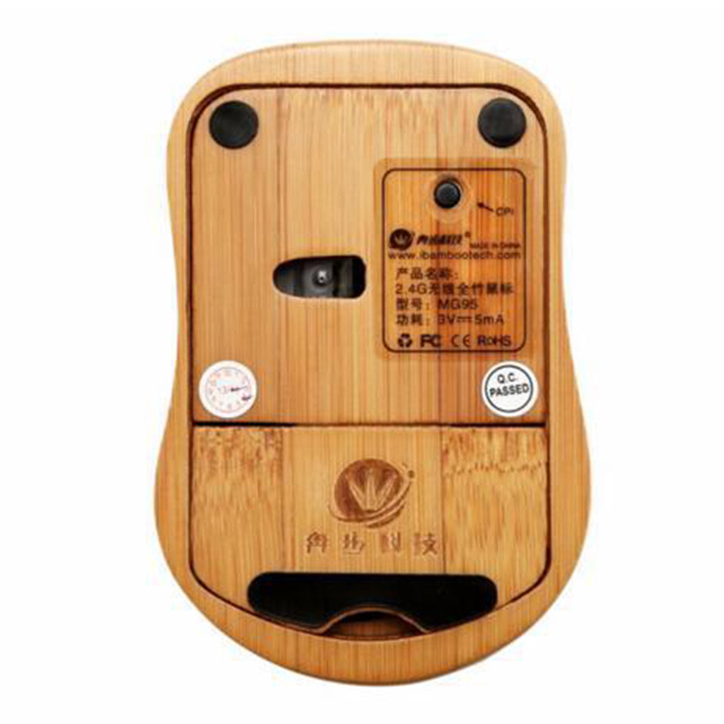 Wireless Bamboo Mouse Healthy Eco Friendly Optical Mice for Computer