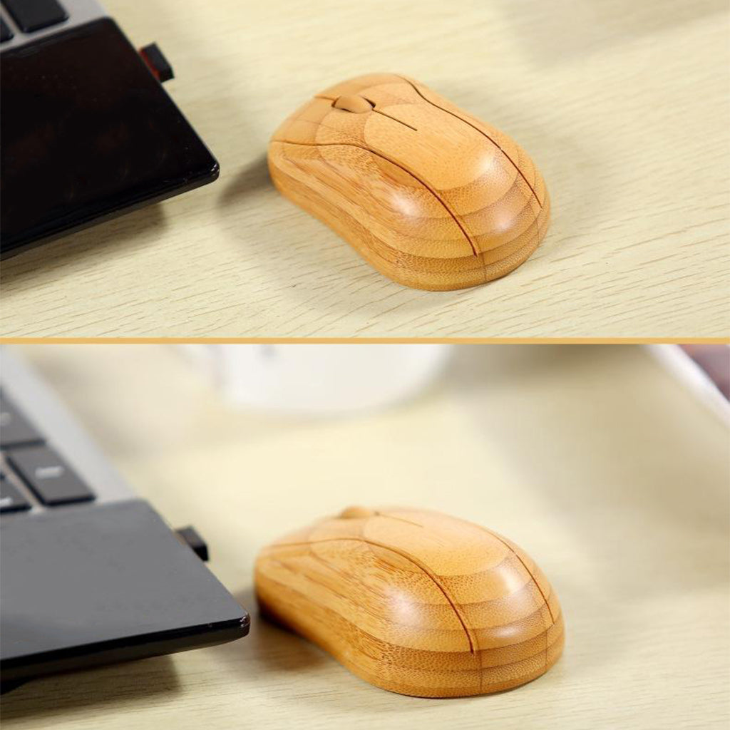 Wireless Bamboo Mouse Healthy Eco Friendly Optical Mice for Computer