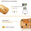 Wireless Bamboo Mouse Healthy Eco Friendly Optical Mice for Computer