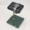 Marble & PU Watch Holder Stand for Display Green Marble Base + Golden Stand