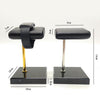 Marble & PU Watch Holder Stand for Display Black Marble Base +Golden Stand