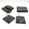 Marble & PU Watch Holder Stand for Display Black Marble Base +Golden Stand