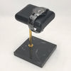 Marble & PU Watch Holder Stand for Display Black Marble Base +Golden Stand