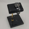 Marble & PU Watch Holder Stand for Display Black Marble Base +Golden Stand