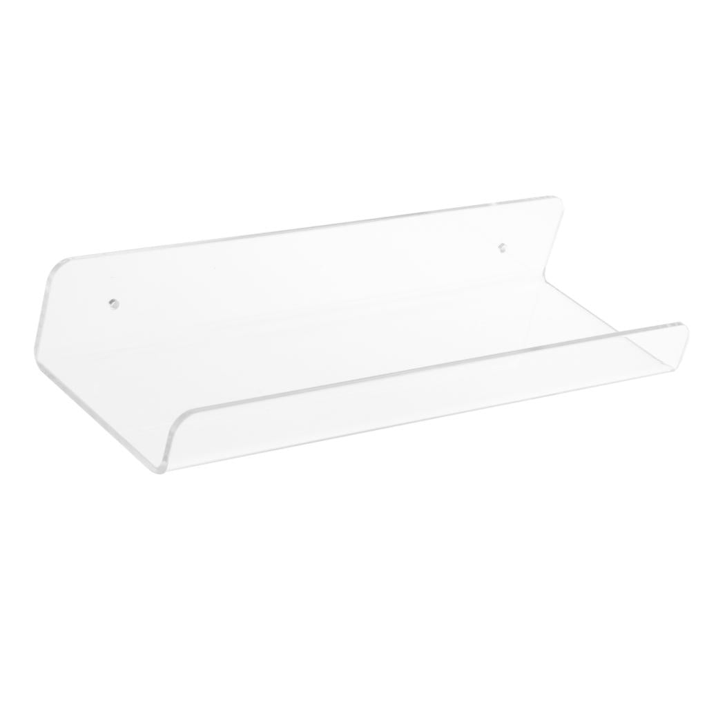 Wall Mounted Clear Acrylic Safety Shelf Holder Shop Display Shelf Modern 45x10x4.5cm