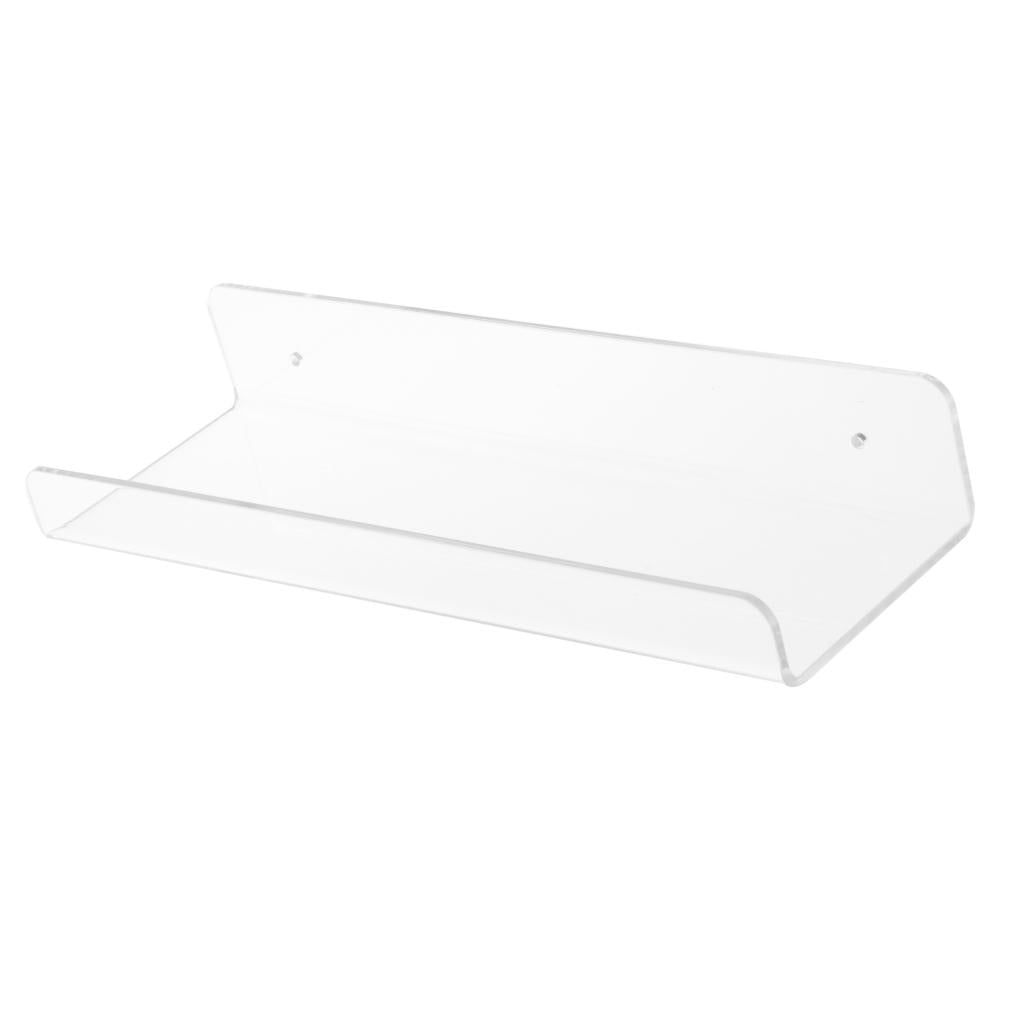 Wall Mounted Clear Acrylic Safety Shelf Holder Shop Display Shelf Modern 45x10x4.5cm