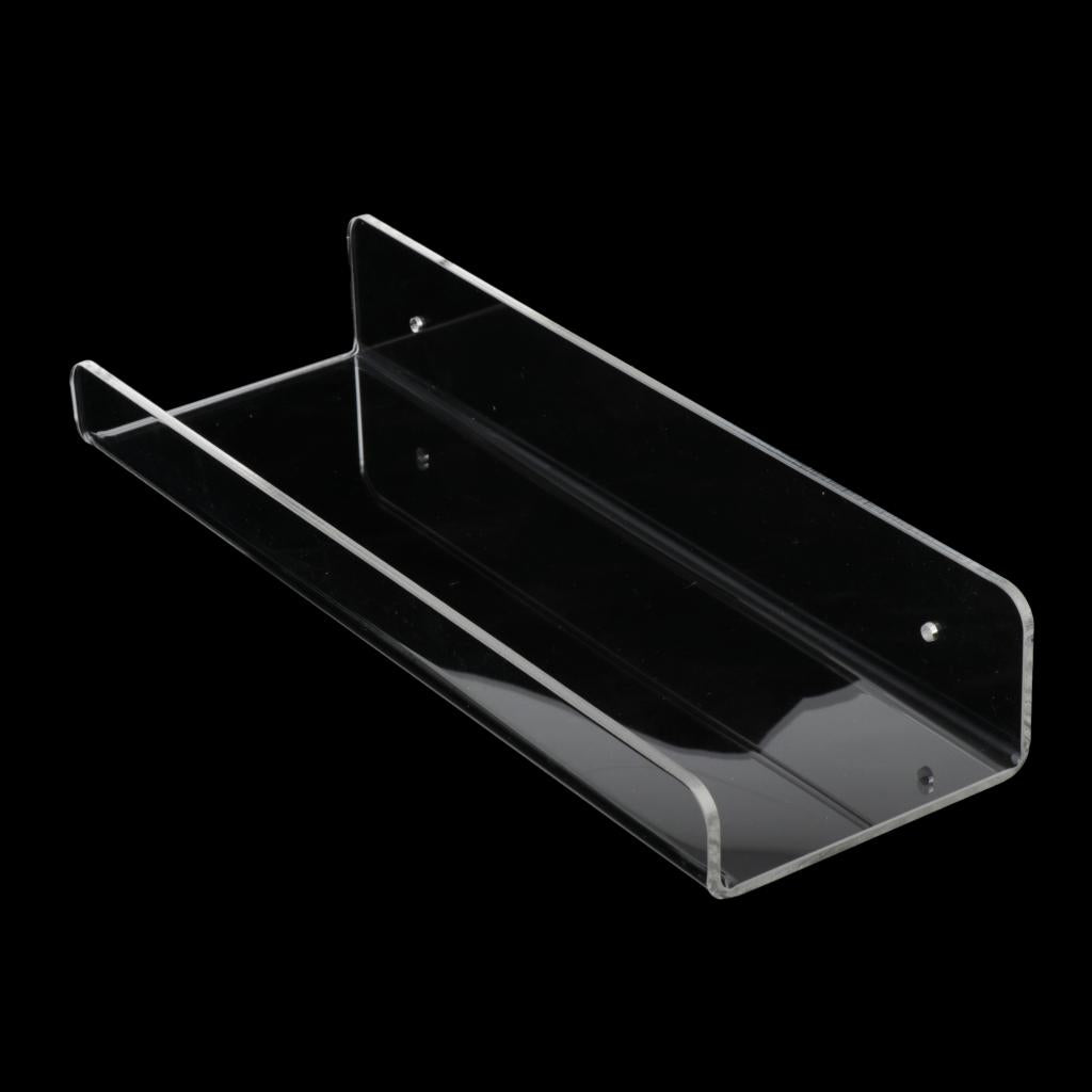 Wall Mounted Clear Acrylic Safety Shelf Holder Shop Display Shelf Modern 45x10x4.5cm