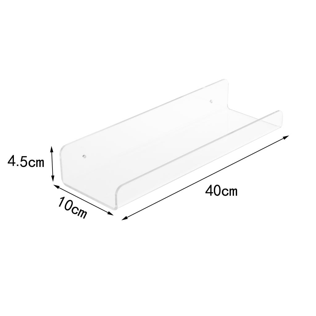 Wall Mounted Clear Acrylic Safety Shelf Holder Shop Display Shelf Modern 45x10x4.5cm