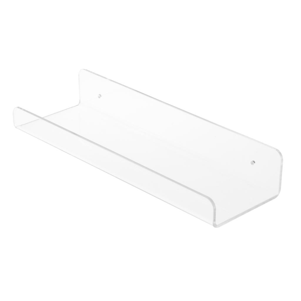 Wall Mounted Clear Acrylic Safety Shelf Holder Shop Display Shelf Modern 45x10x4.5cm