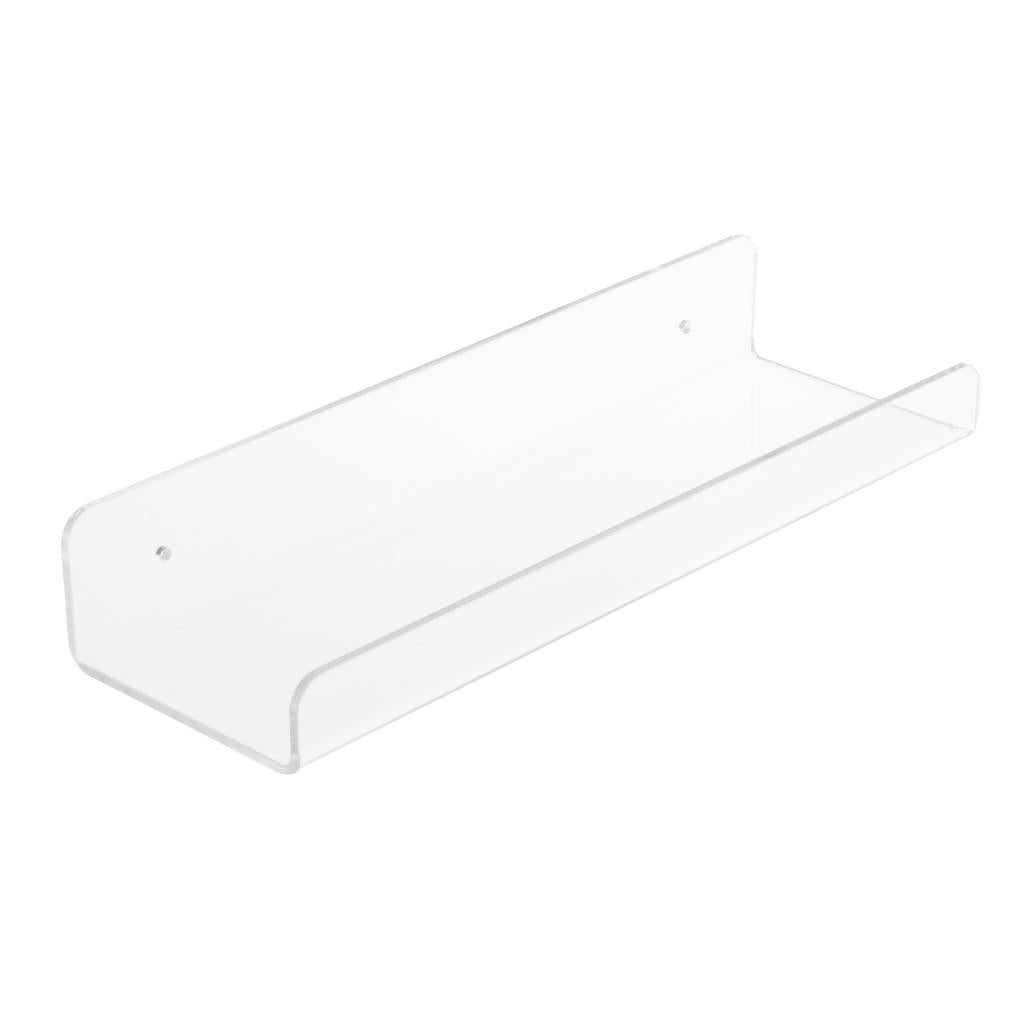 Wall Mounted Clear Acrylic Safety Shelf Holder Shop Display Shelf Modern 45x10x4.5cm