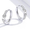 Lady 925 Sterling Silver Hoop Cubic Zirconia Lobes Earrings Stud Huggie Gift