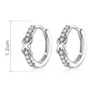 Lady 925 Sterling Silver Hoop Cubic Zirconia Lobes Earrings Stud Huggie Gift