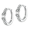 Lady 925 Sterling Silver Hoop Cubic Zirconia Lobes Earrings Stud Huggie Gift