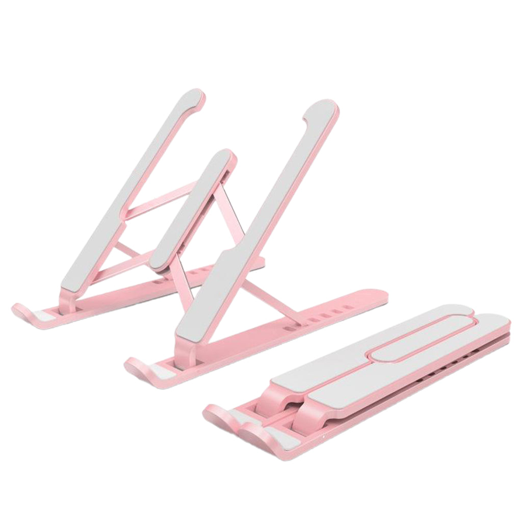 P1 Pro Portable Adjustable Laptop Notebook Table Stand Tray Foldable Pink