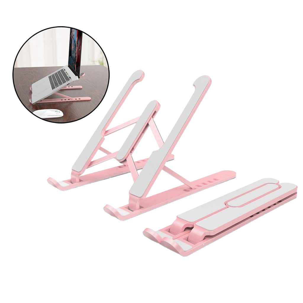 P1 Pro Portable Adjustable Laptop Notebook Table Stand Tray Foldable Pink