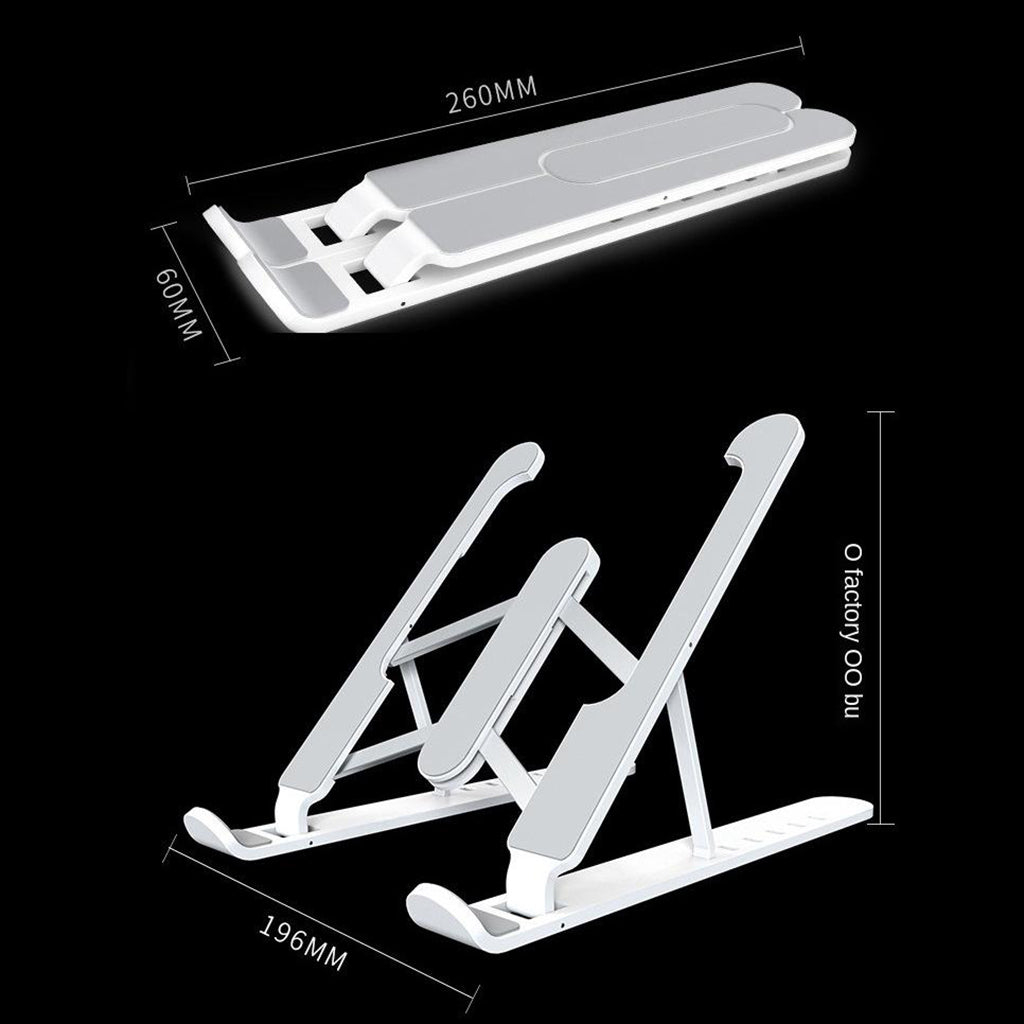 P1 Pro Portable Adjustable Laptop Notebook Table Stand Tray Foldable White