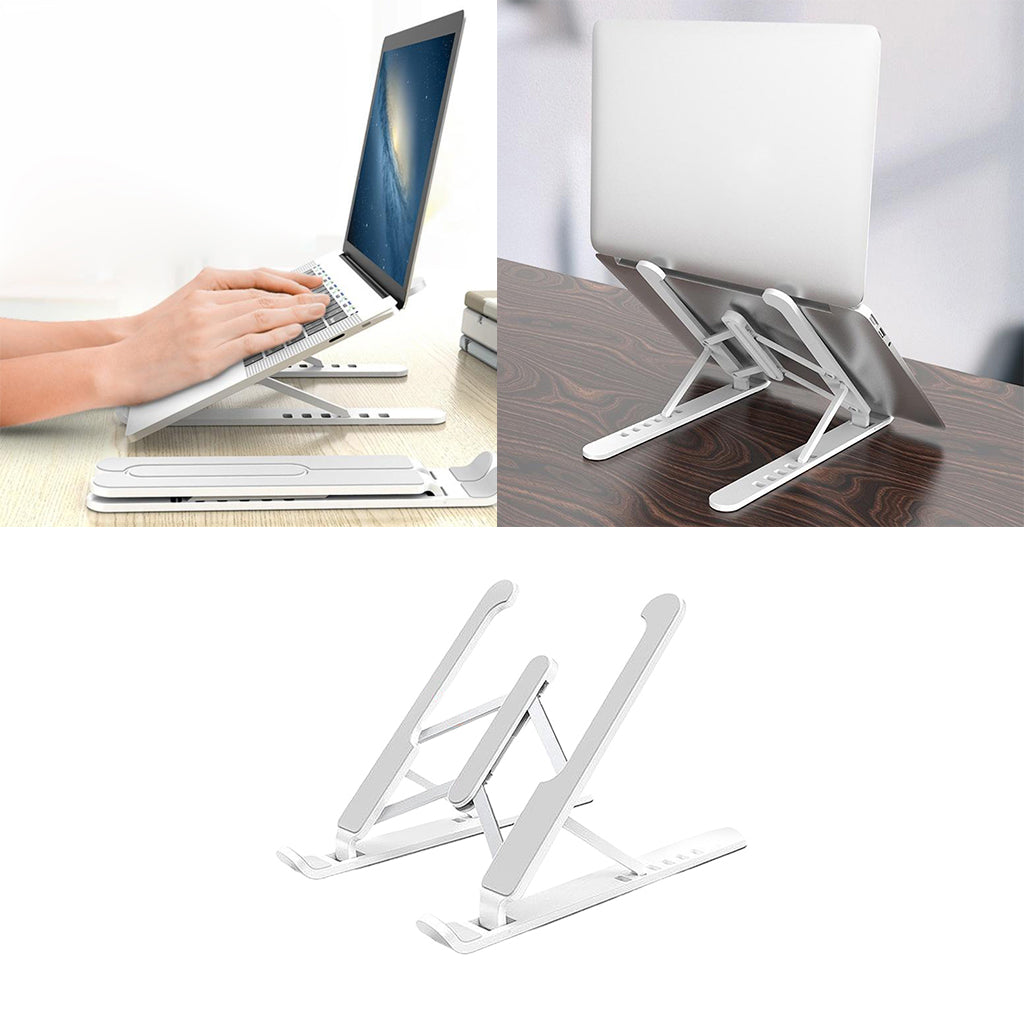 P1 Pro Portable Adjustable Laptop Notebook Table Stand Tray Foldable White