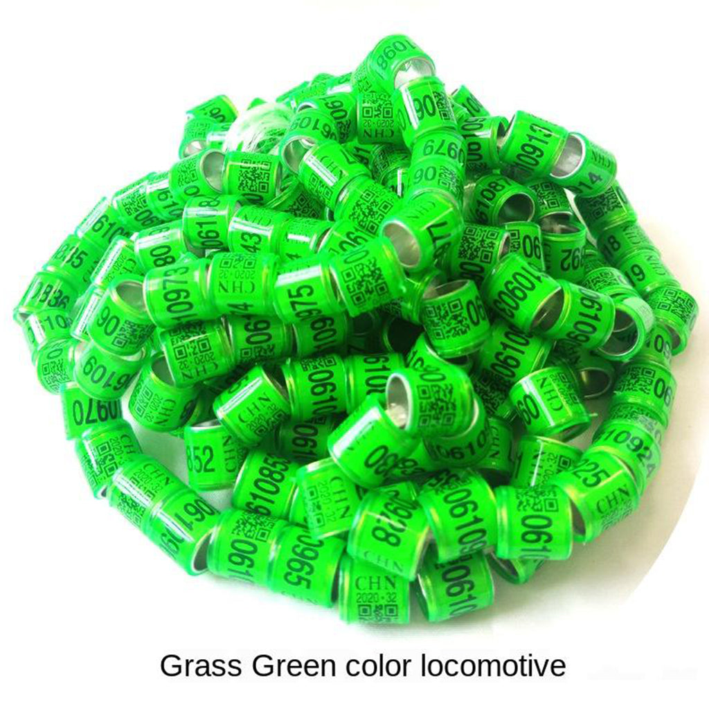 100Pcs Aluminium Bird Dove Pigeons Foot Rings Bands 8mm Grass green