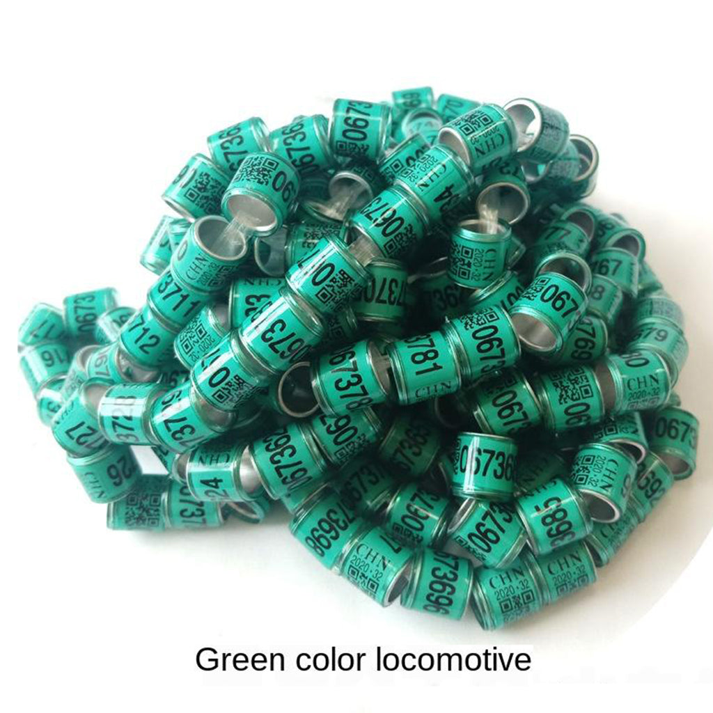 100Pcs Aluminium Bird Dove Pigeons Foot Rings Bands 8mm Green