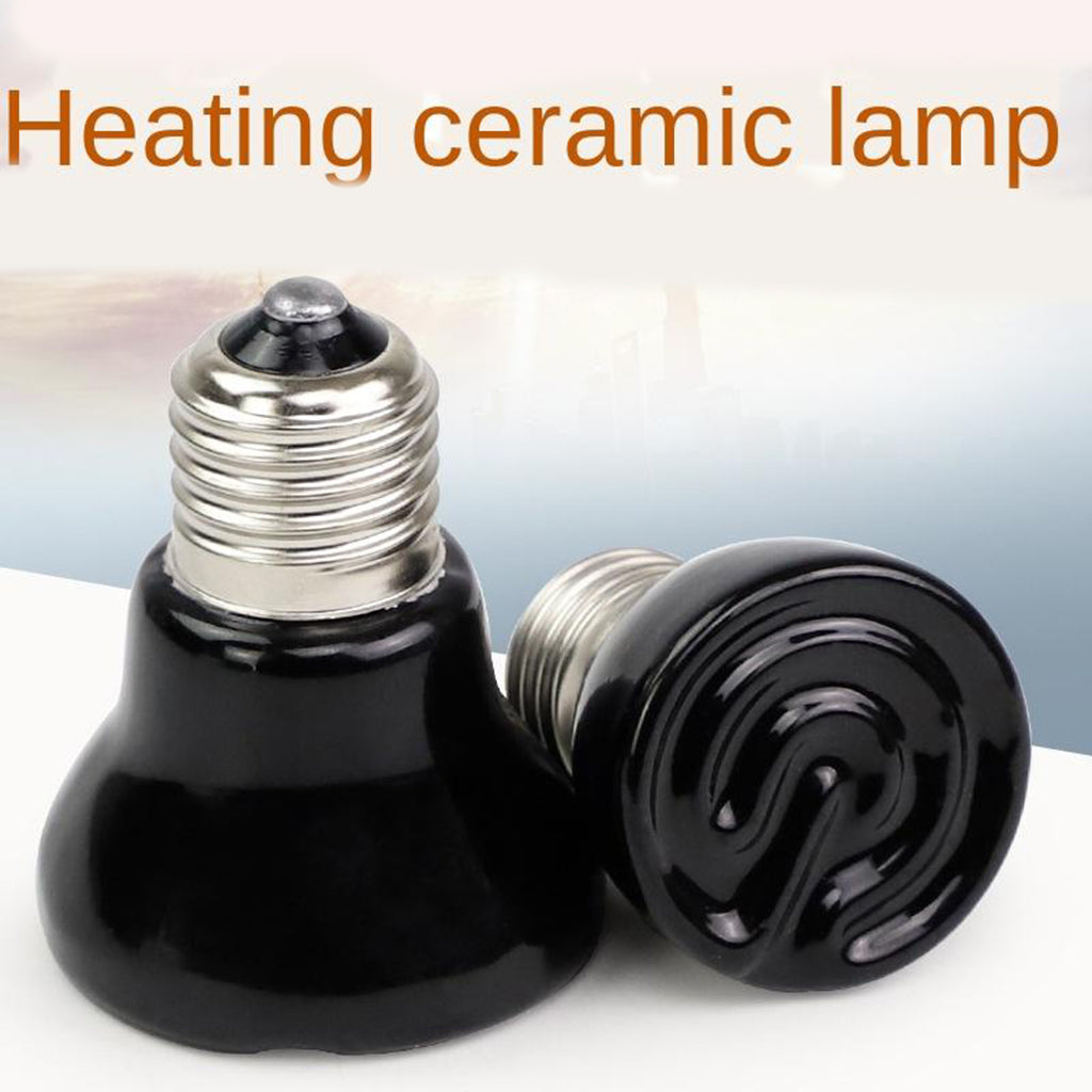 E27 Reptile Heating Lamp Bulb 25-200W Ceramic Heater 100W