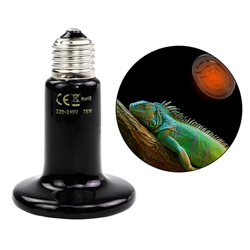 E27 Reptile Heating Lamp Bulb 25-200W Ceramic Heater 100W