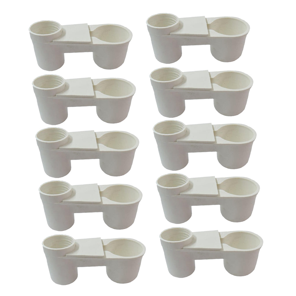 10pcs Automatic Bird Drinker Cups Pigeon Water Bottle Feeder for Cage White