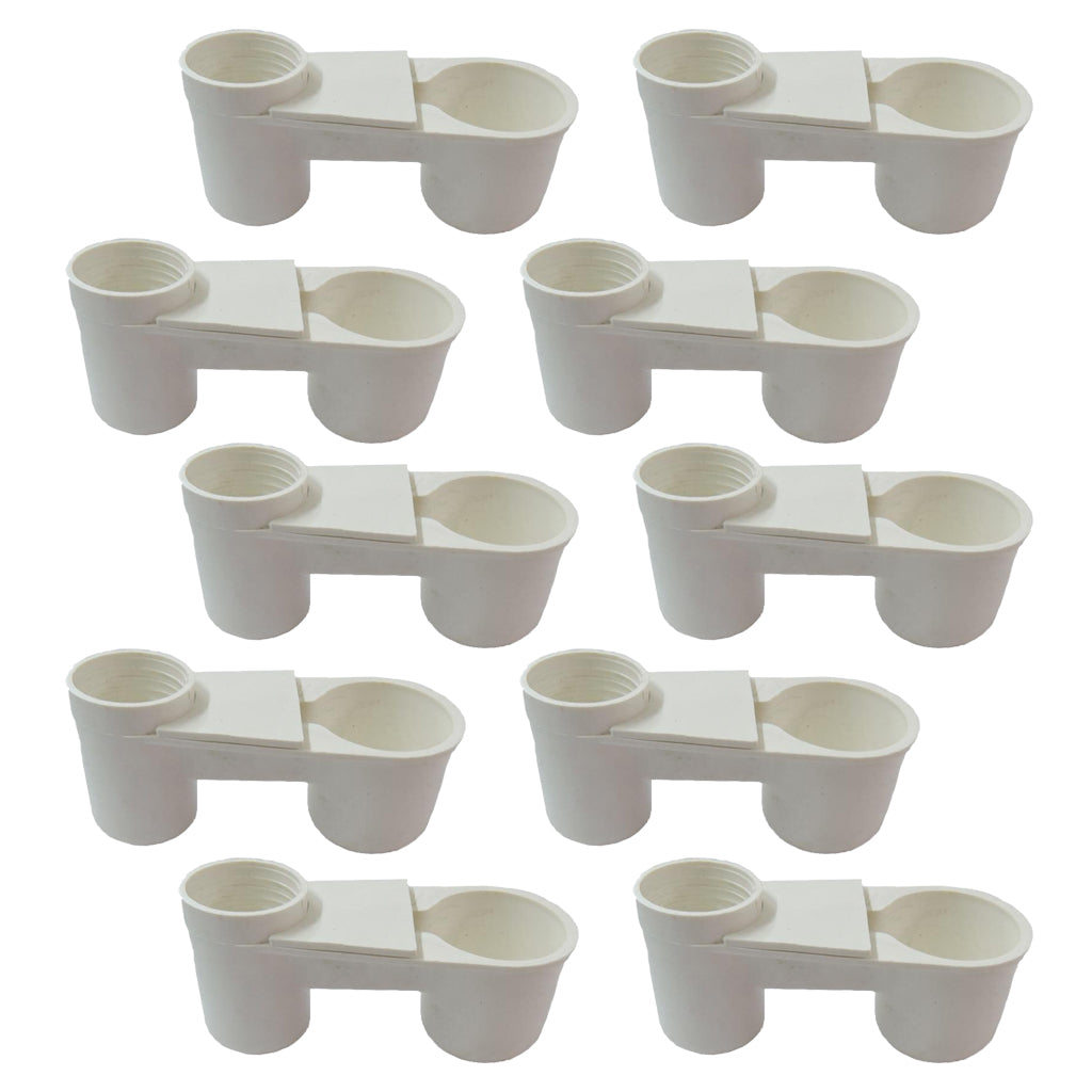 10pcs Automatic Bird Drinker Cups Pigeon Water Bottle Feeder for Cage White