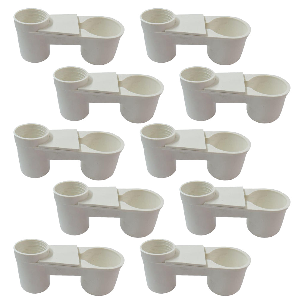 10pcs Automatic Bird Drinker Cups Pigeon Water Bottle Feeder for Cage White