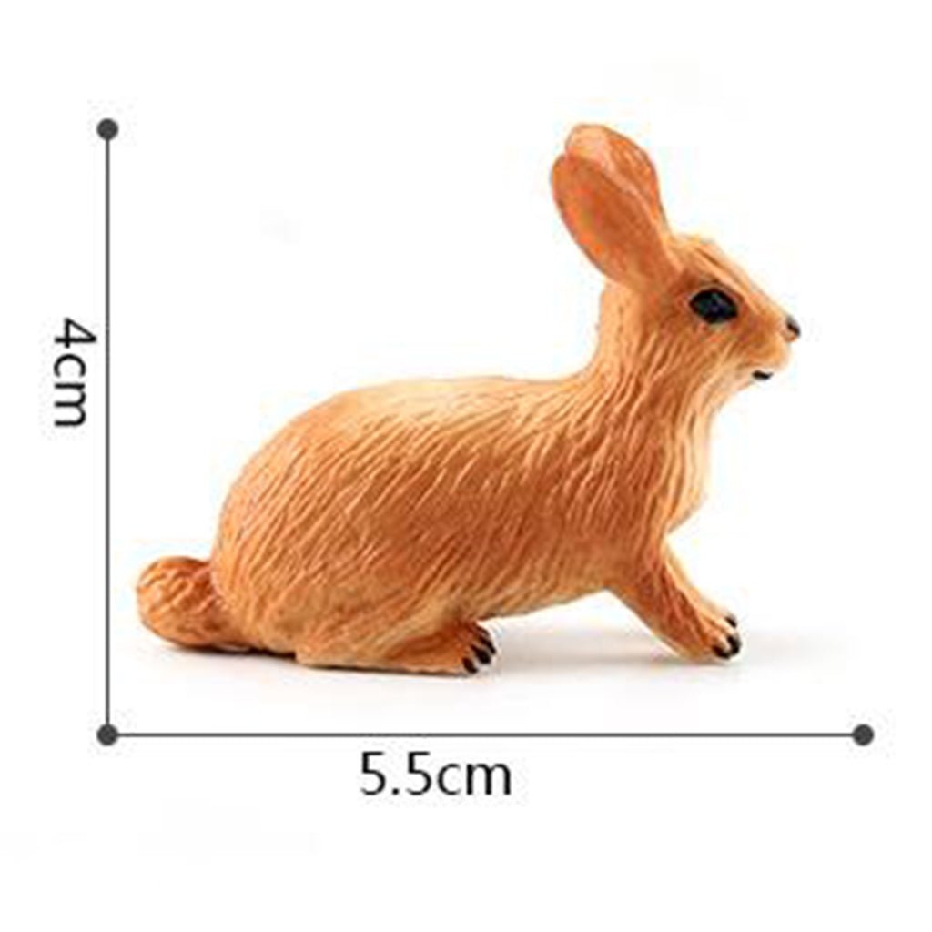 Realistic Rabbit Figurine Zoo Farm Animal Model Teaching Toys Tabletop Decor brown curl up