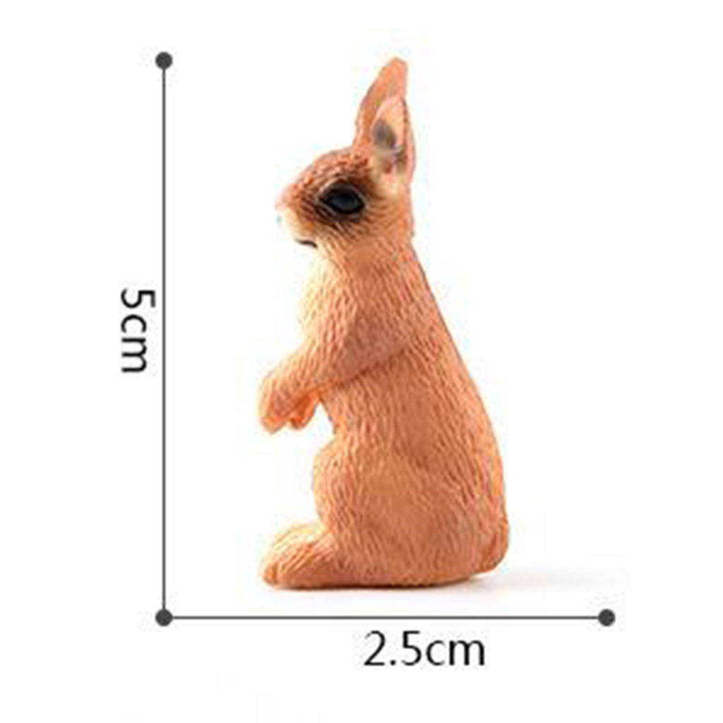 Realistic Rabbit Figurine Zoo Farm Animal Model Teaching Toys Tabletop Decor brown standing