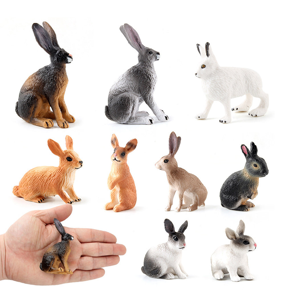 Realistic Rabbit Figurine Zoo Farm Animal Model Teaching Toys Tabletop Decor brown standing