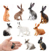 Realistic Rabbit Figurine Zoo Farm Animal Model Teaching Toys Tabletop Decor brown standing