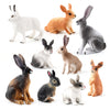 Realistic Rabbit Figurine Zoo Farm Animal Model Teaching Toys Tabletop Decor brown standing