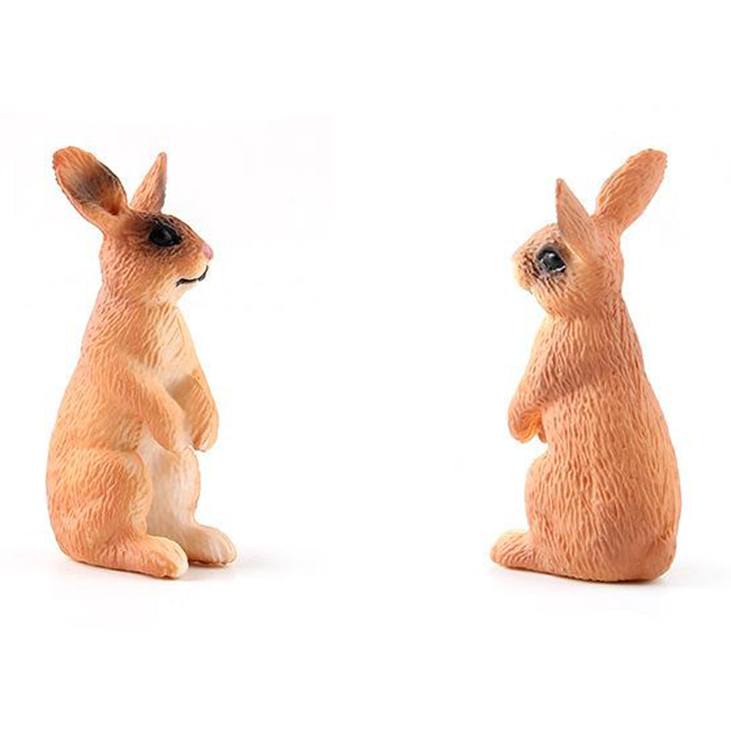 Realistic Rabbit Figurine Zoo Farm Animal Model Teaching Toys Tabletop Decor brown standing