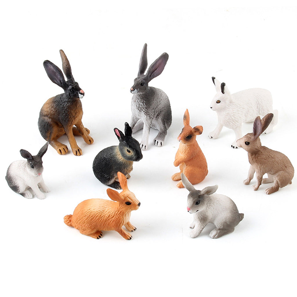 Realistic Rabbit Figurine Zoo Farm Animal Model Teaching Toys Tabletop Decor brown standing