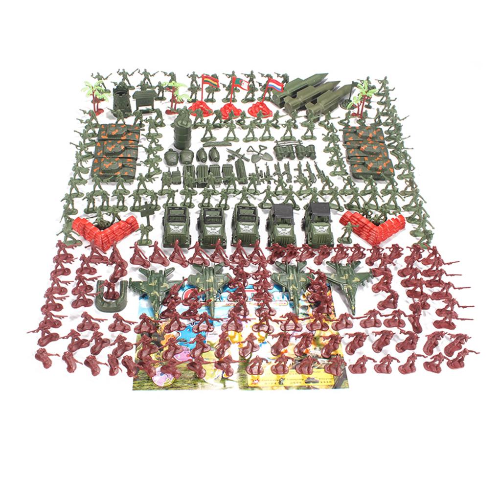 Lot of 307 Plastic Mini Army Men 4.5cm Bulk Action Figures Toy Soldiers