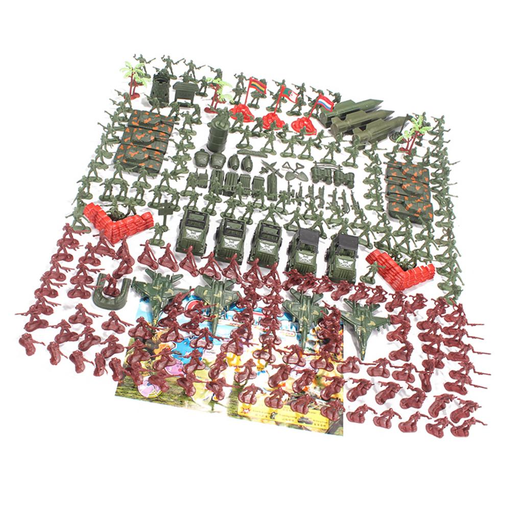 Lot of 307 Plastic Mini Army Men 4.5cm Bulk Action Figures Toy Soldiers