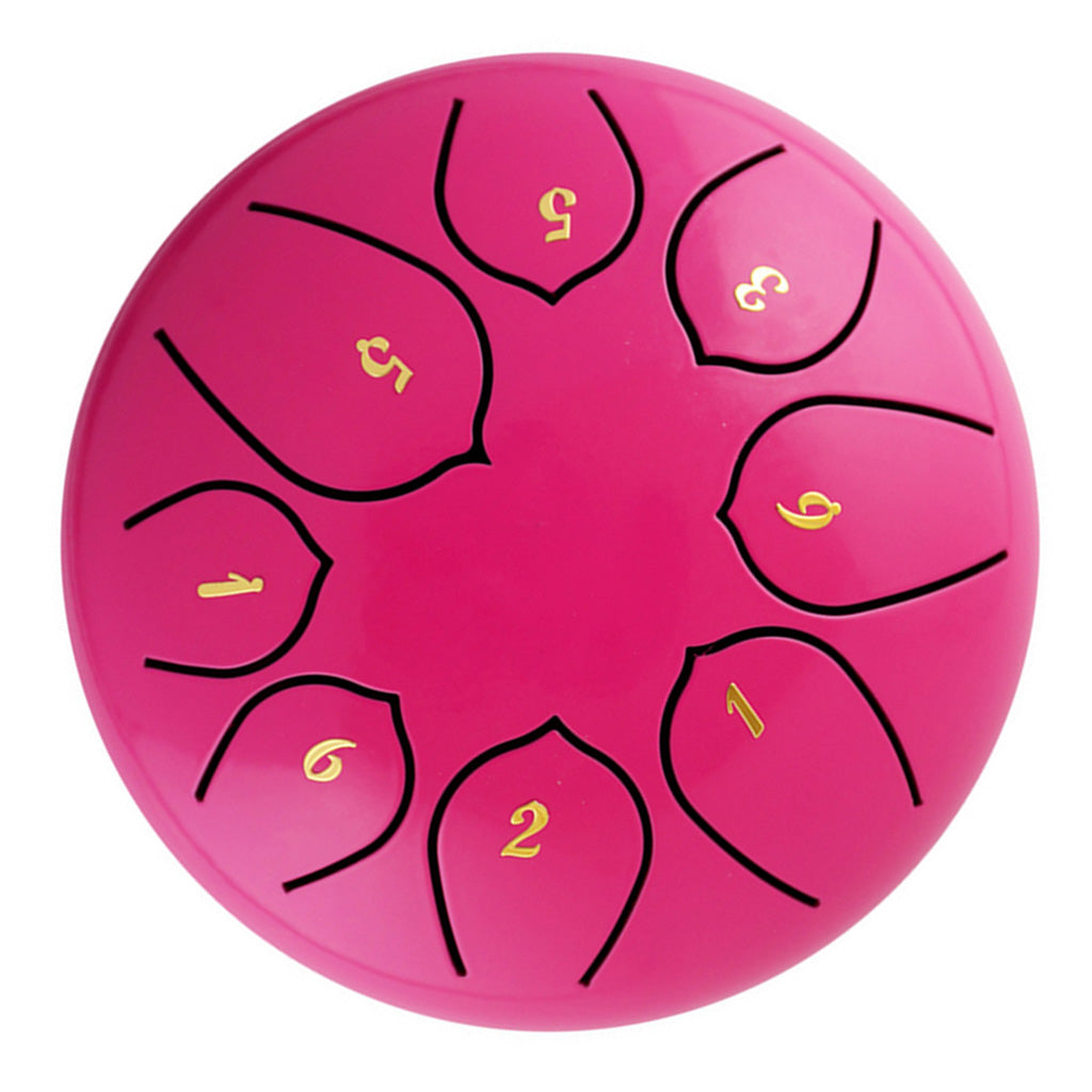 6 Inch Alloy Steel Tongue Drum C Key 8 Notes Hand Drum Pink