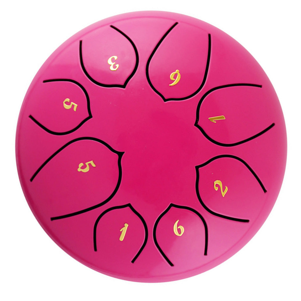 6 Inch Alloy Steel Tongue Drum C Key 8 Notes Hand Drum Pink